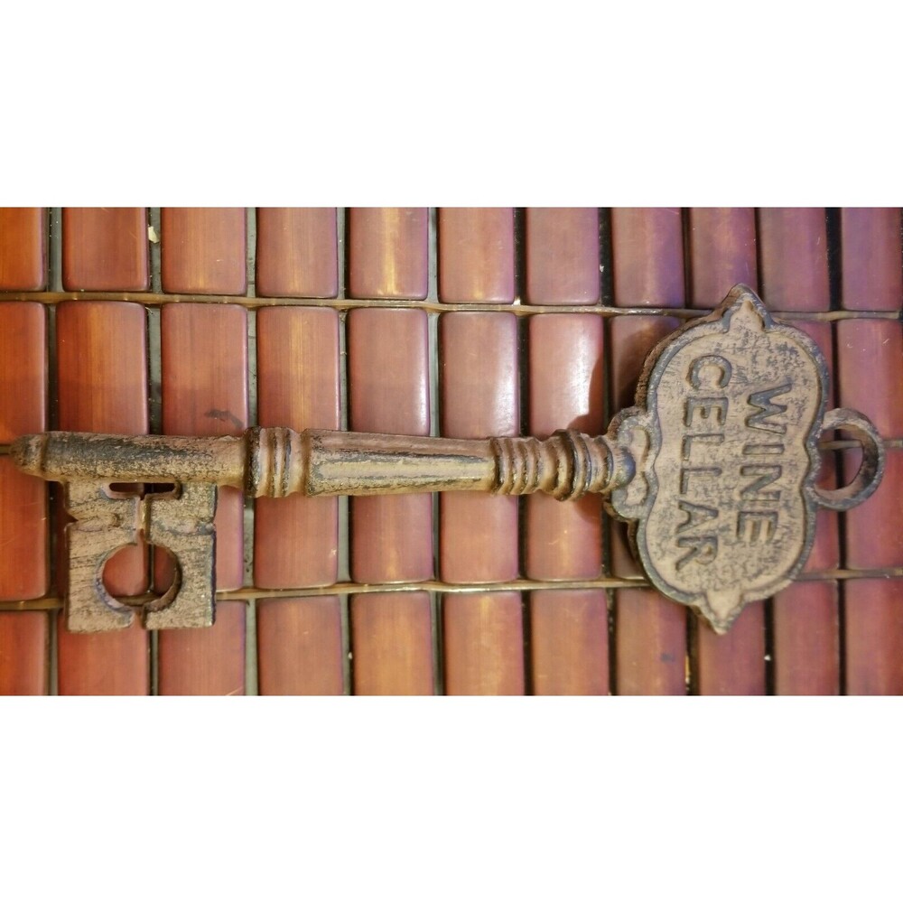 Vintage Wine Cellar Massive Decorative Cast Iron Skeleton Key 12"x5"